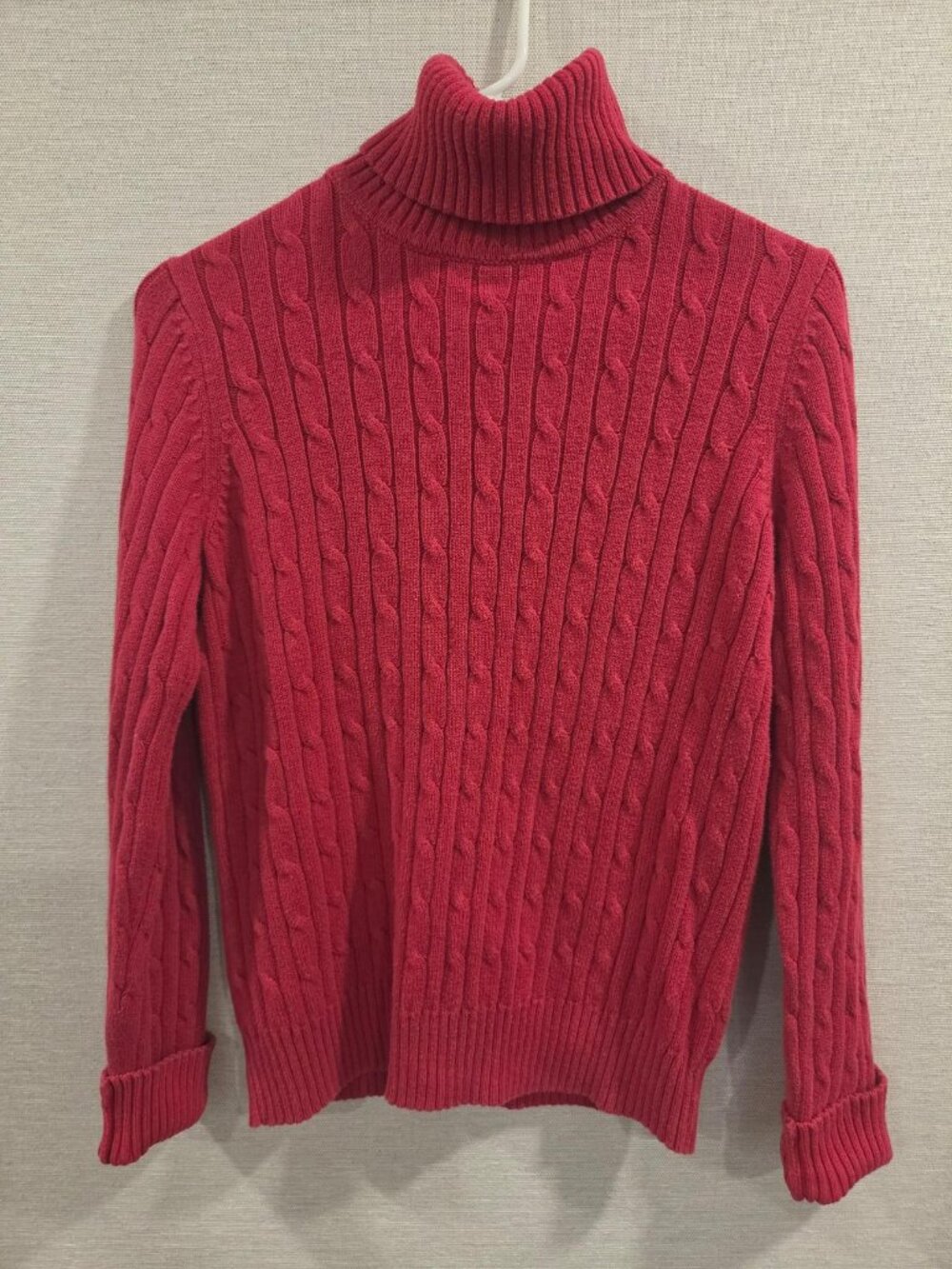 St. John's Bay Red Cable Knit Turtleneck Sweater